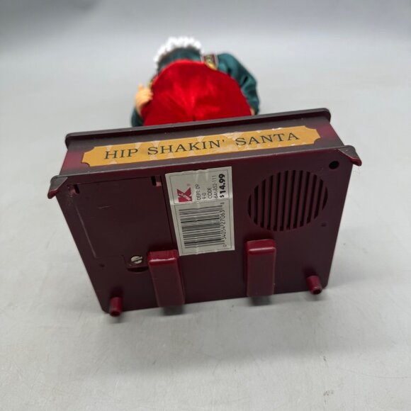 Kmart Hip Shakin Santa Animated Figurine Red Velvet Pants & Green Shirt READ - Picture 9 of 9